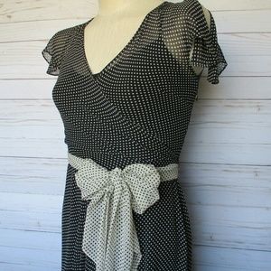 Express ⚫♥⚫Silk Polka-Dot Dress